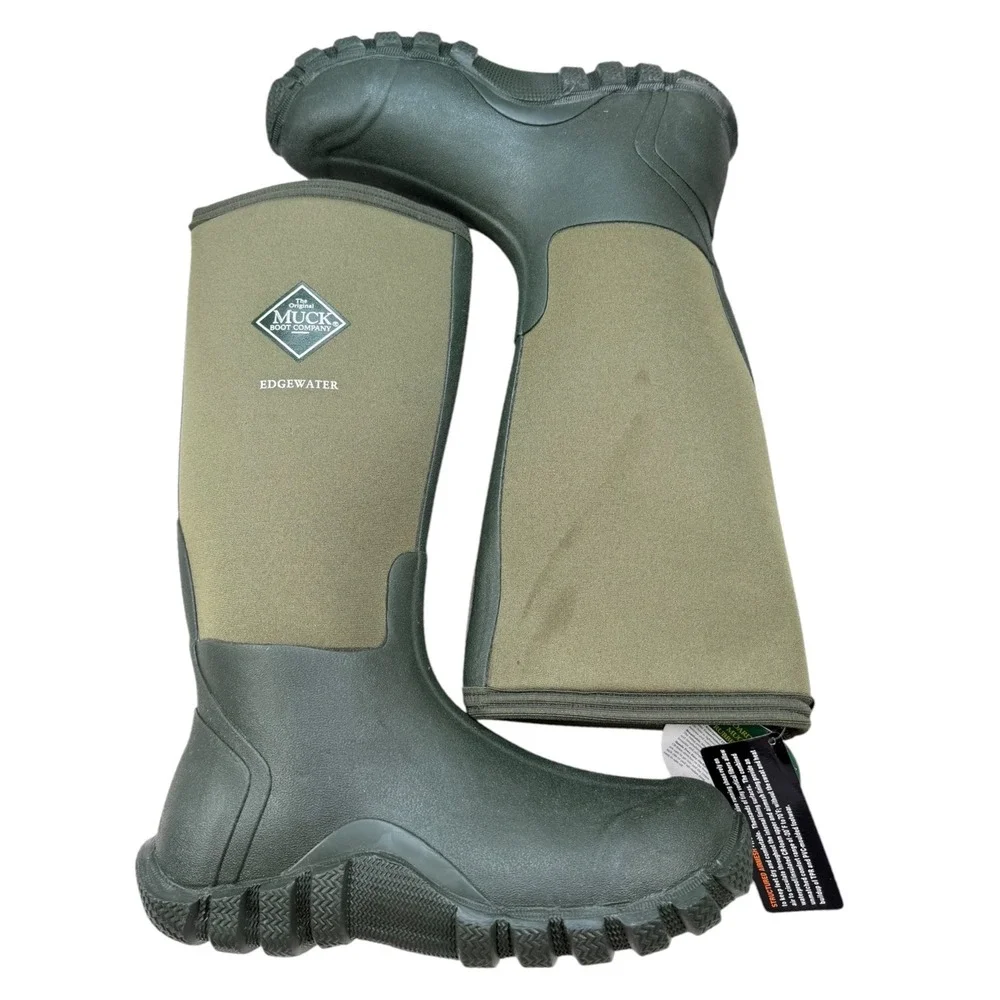 NWT Muck Boot Edgewater Tall Moss Green Waterproof Boots Mens 7/7.5 Women 8/8.5